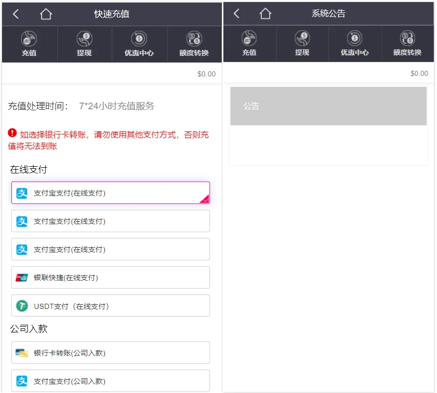 【麒游七】娱乐城源码模板Vue框架开发,多语言版,新增虚拟币USDT充值通道+文本搭建说明插图1